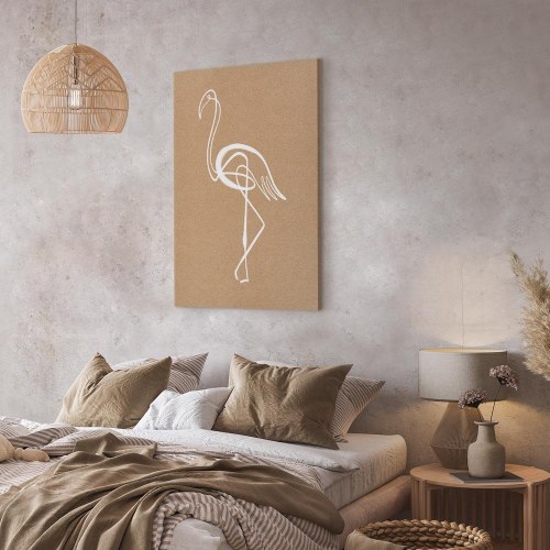 Lærredsbillede Hvid flamingo - 1 del lodret