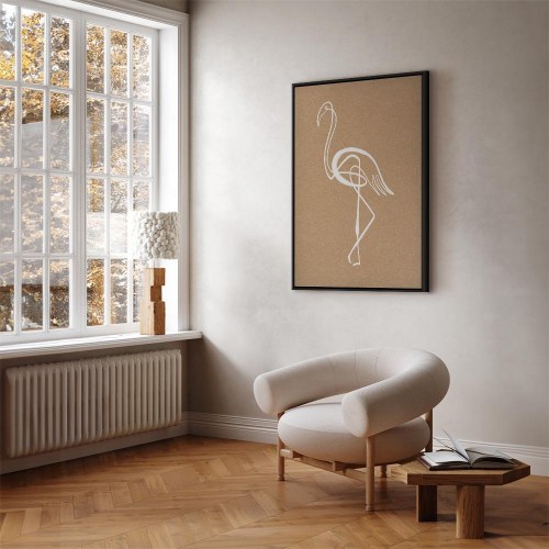 Lærredsbillede Hvid flamingo - 1 del lodret