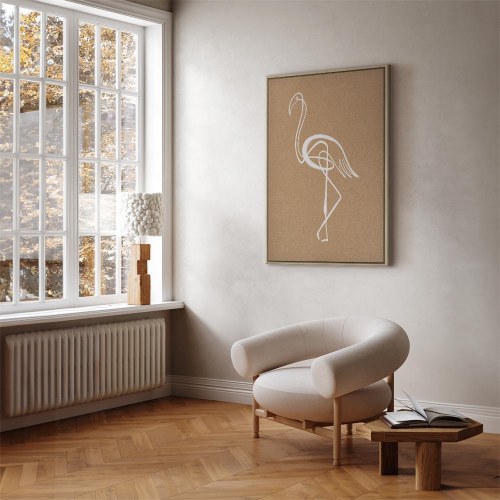 Lærredsbillede Hvid flamingo - 1 del lodret