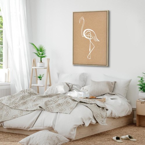 Lærredsbillede Hvid flamingo - 1 del lodret