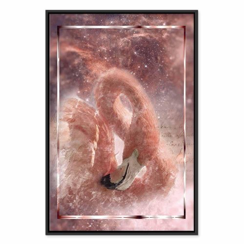 Lærredsbillede Space Flamingo - 1 del, lodret