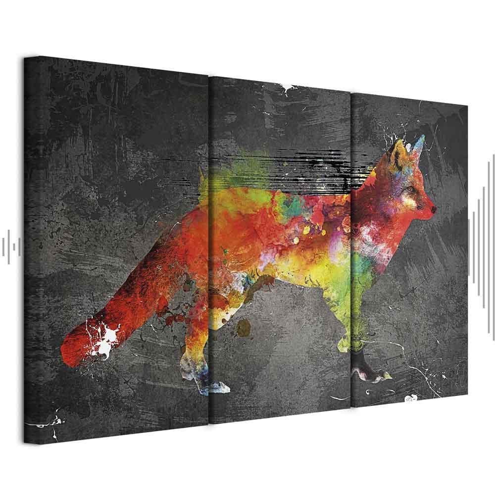 Lærredsbillede Forest Hunter i 3 dele - 60 x 40 cm - Akustisk billede