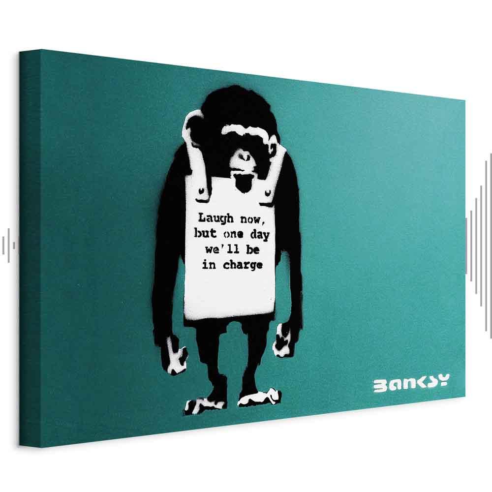 Banksy billede på lærred - Vred abe lodret - 60 x 40 cm - Akustisk billede