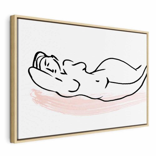 Billede på lærred Solbadning Wide - kvinde 120 x 80 cm