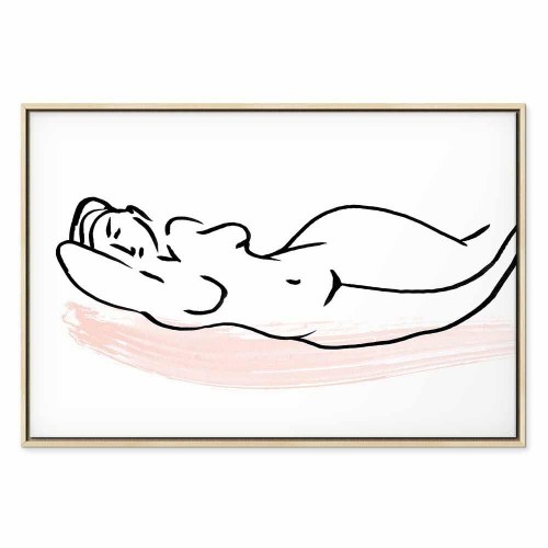 Billede på lærred Solbadning Wide - kvinde 120 x 80 cm