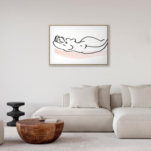 Billede på lærred Solbadning Wide - kvinde 120 x 80 cm
