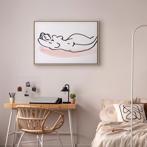 Billede på lærred Solbadning Wide - kvinde 120 x 80 cm