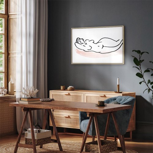 Billede på lærred Solbadning Wide - kvinde 120 x 80 cm