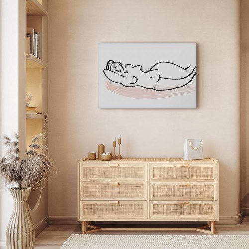 Billede på lærred Solbadning Wide - kvinde 120 x 80 cm