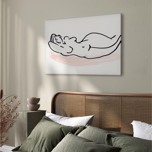 Billede på lærred Solbadning Wide - kvinde 120 x 80 cm