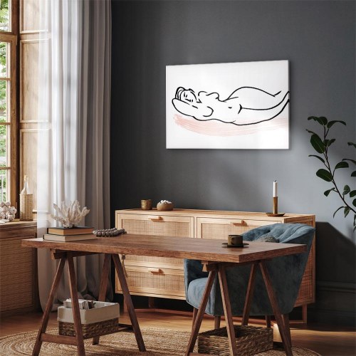 Billede på lærred Solbadning Wide - kvinde 120 x 80 cm