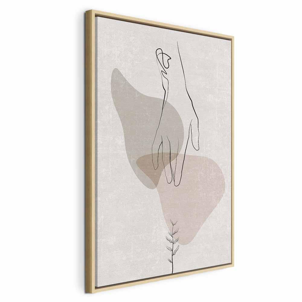 Lærredsbillede Delikat Berøring 1-delt lodret - 40 x 60 cm - I en naturlig træramme billede