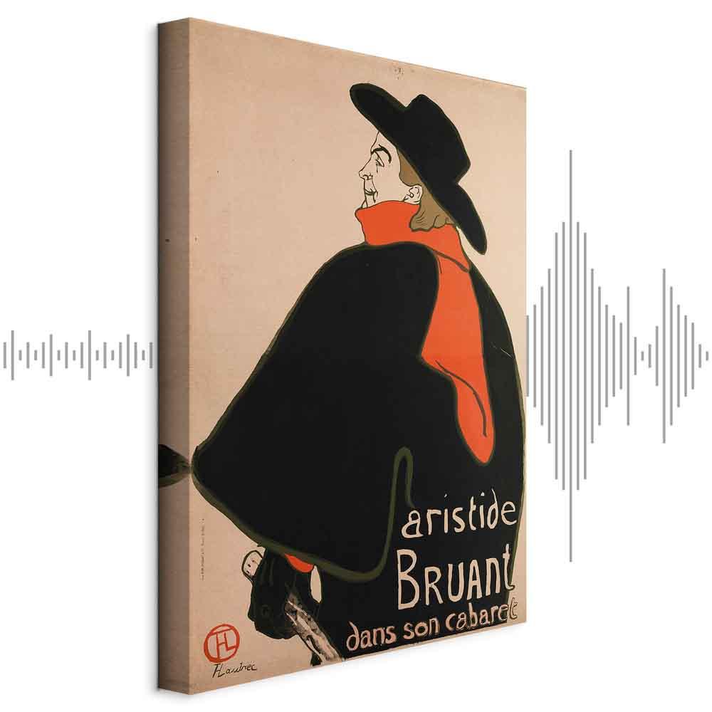 Lærredsbillede Aristide Bruant: Dans son cabaret 1-delt lodret - 60 x 90 cm - Akustisk billede