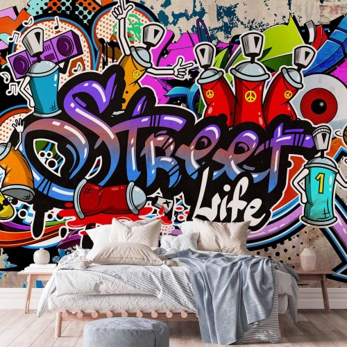 Fototapet Street Game - graffiti fototapet til væg