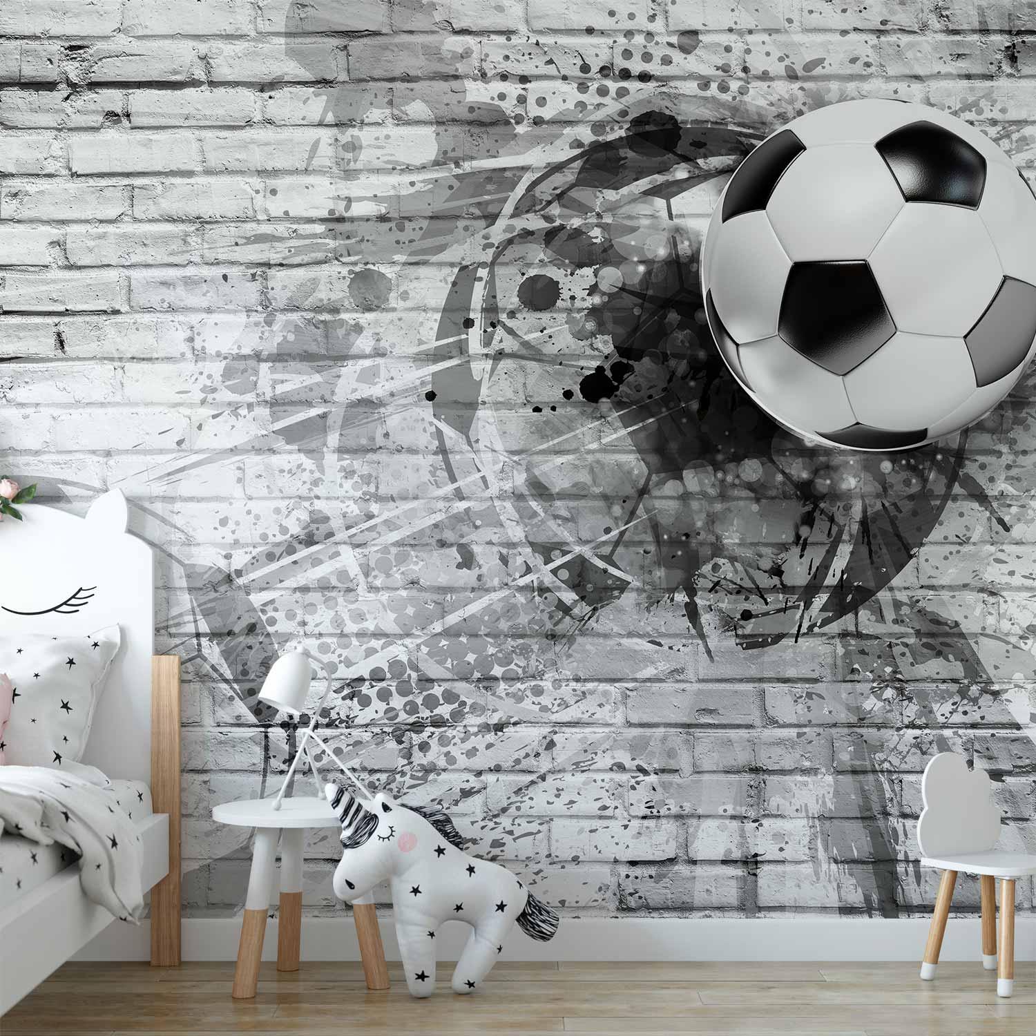 Fototapet med fodboldmotiv - Dynamisk fodbold - 500 x 350 cm - Premium