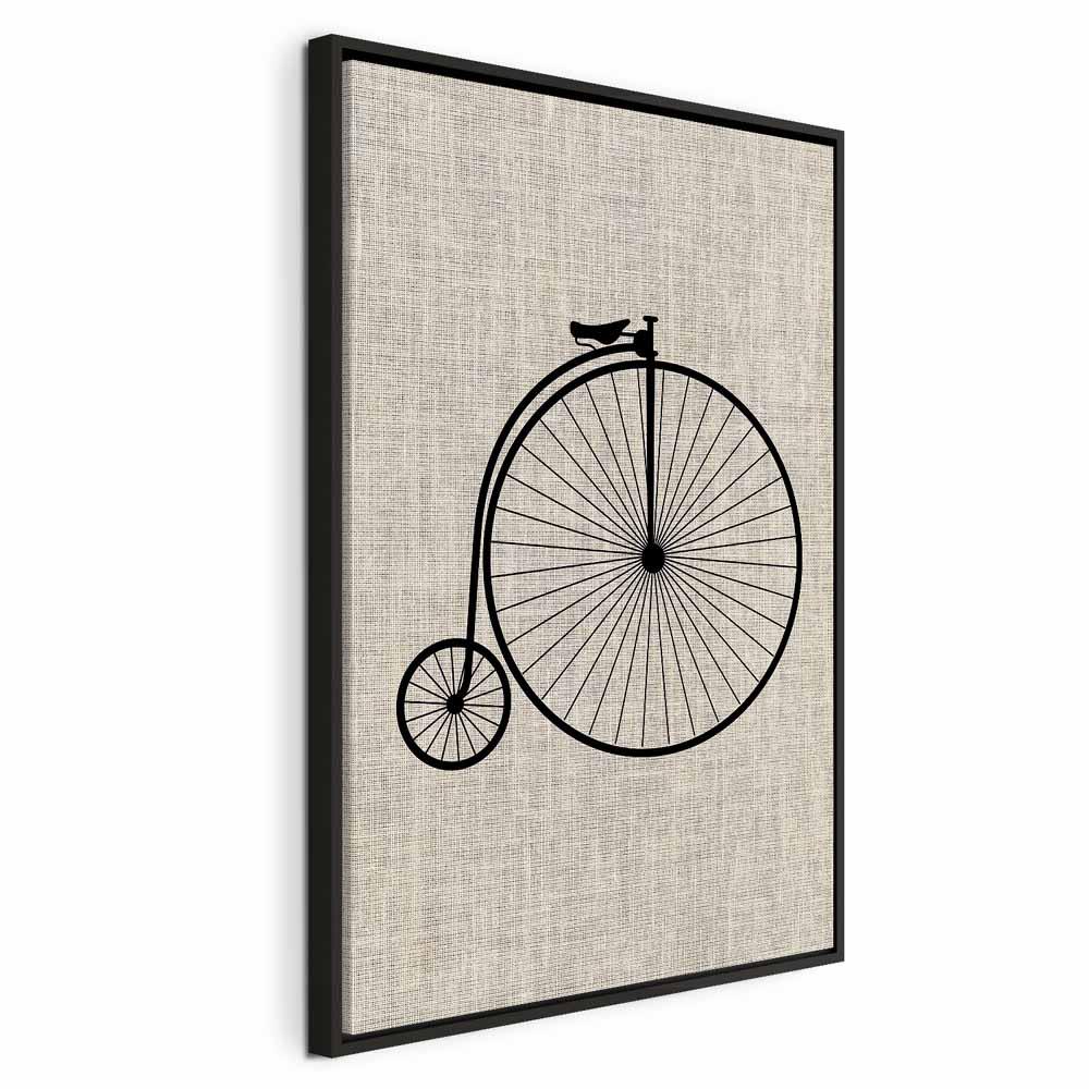 Billede på lærred - Vintage cykel lodret - 40 x 60 cm - I en sort træramme billede