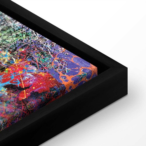 Lærredsbillede verdenskort - Jackson Pollock-inspiration