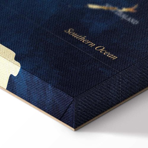 Lærredsbillede Verdenskort - The Dark Blue Depths