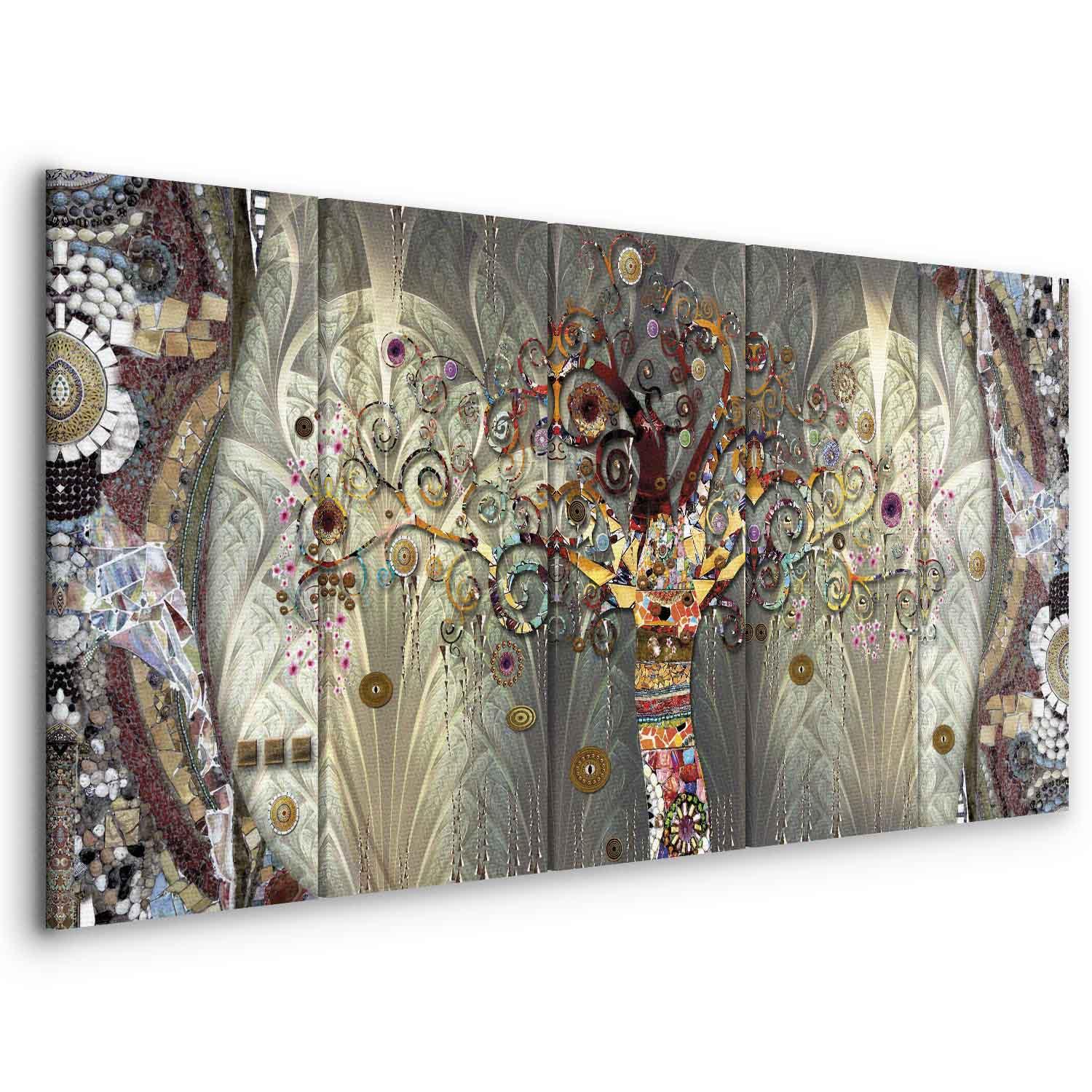 Billede på lærred Livets træ i 5 dele smal - 225 x 90 cm - Akustisk billede