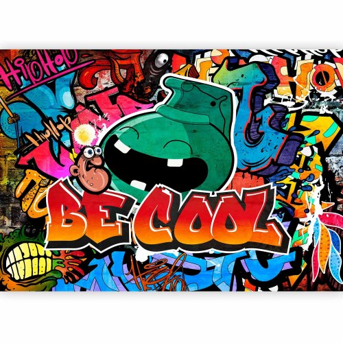 Fototapet Be Cool - graffiti fototapet til væggen
