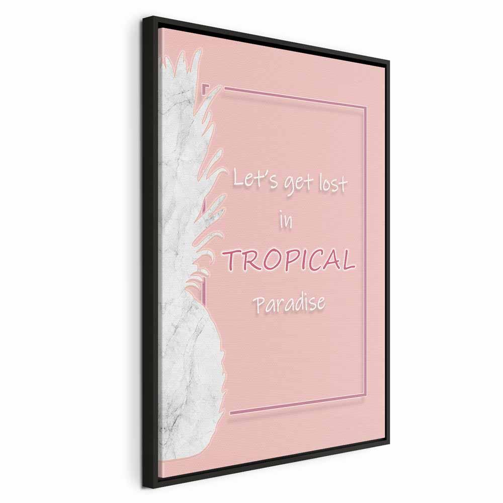 Lærredsbillede - Lad os fare vild i tropisk paradis lodret - 60 x 90 cm - I en sort træramme billede