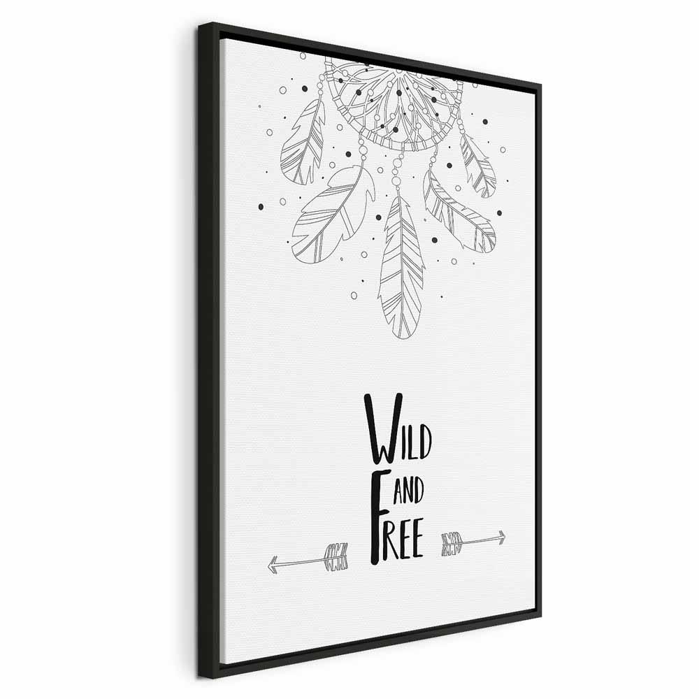 Billede på lærred - Vild og fri, lodret - 40 x 60 cm - I en sort træramme billede