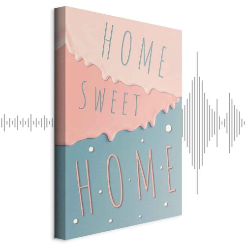 Lærredsbillede med teksten "Home Sweet Home" - lodret