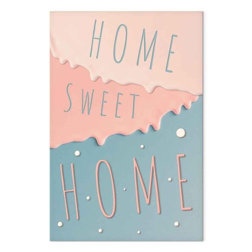 Lærredsbillede med teksten "Home Sweet Home" - lodret