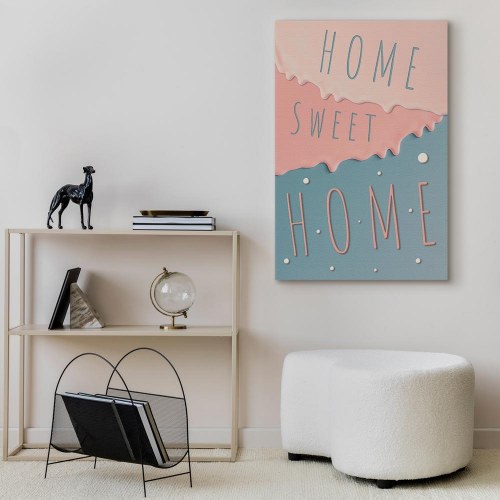 Lærredsbillede med teksten "Home Sweet Home" - lodret