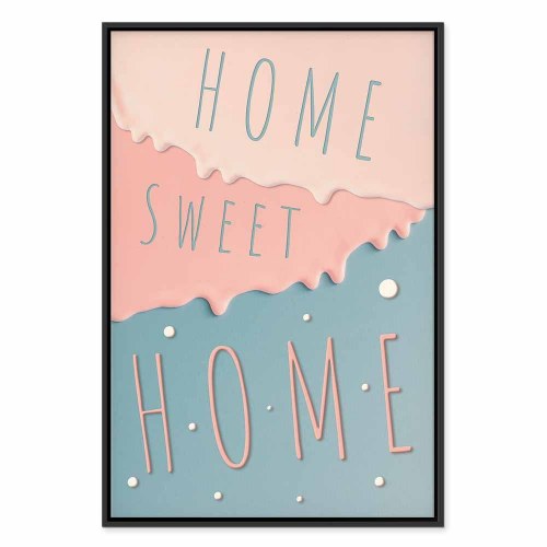 Lærredsbillede med teksten "Home Sweet Home" - lodret