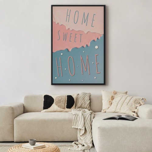 Lærredsbillede med teksten "Home Sweet Home" - lodret