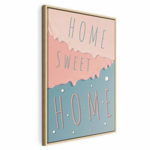 Lærredsbillede med teksten "Home Sweet Home" - lodret
