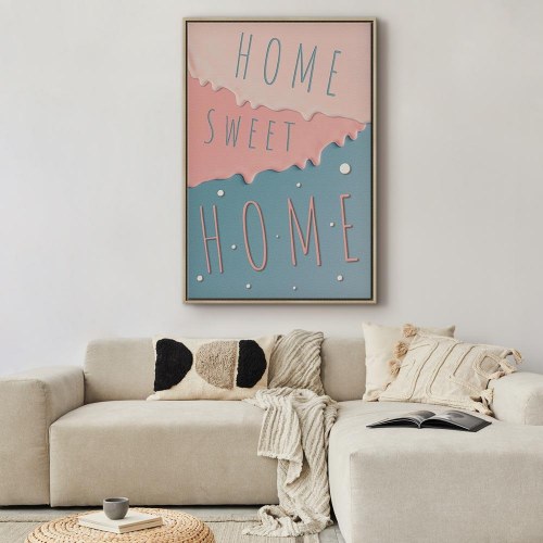 Lærredsbillede med teksten "Home Sweet Home" - lodret