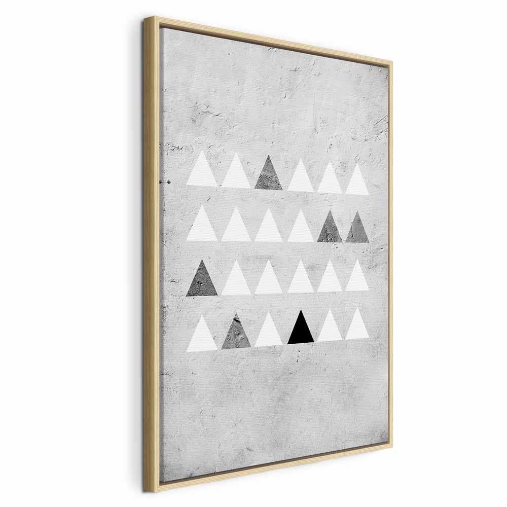 Abstrakt lærredsbillede Grey Forest lodret - 60 x 90 cm - I en naturlig træramme billede