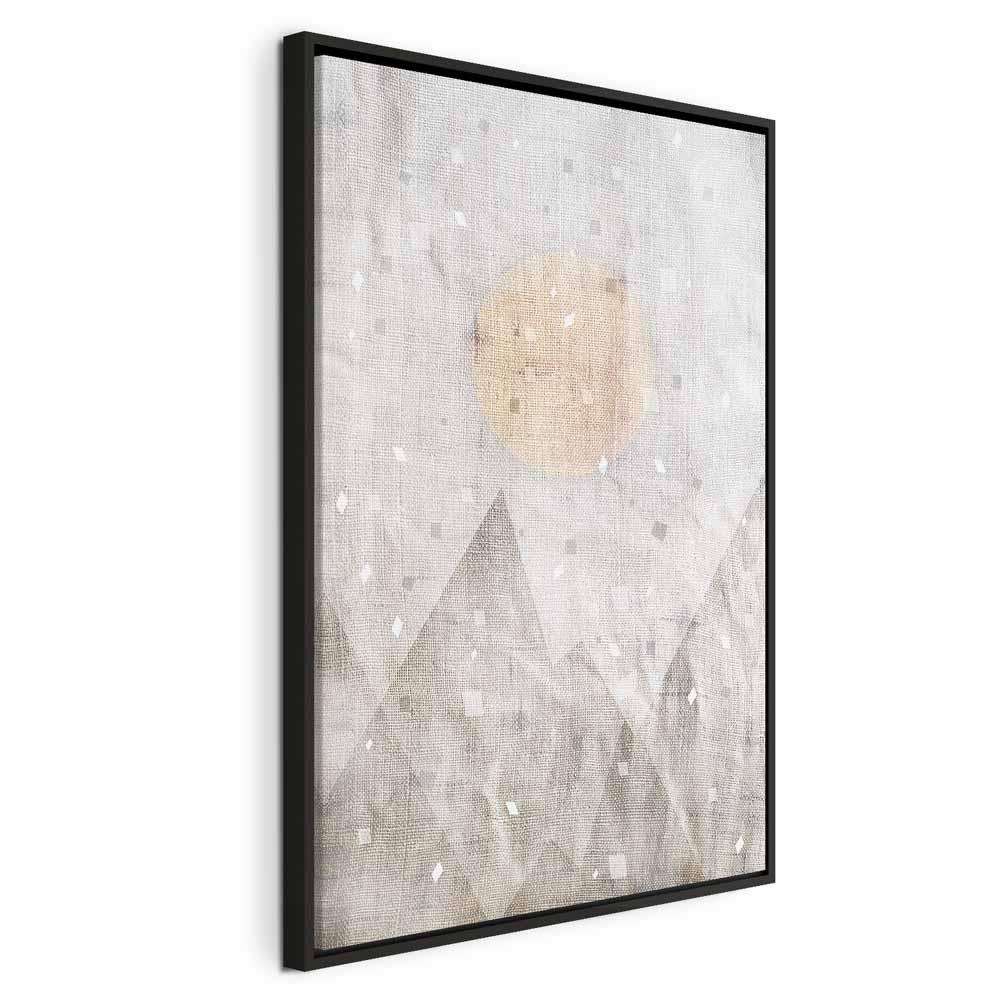 Abstrakt billede på lærred Majsne vertikal - 40 x 60 cm - I en sort træramme billede