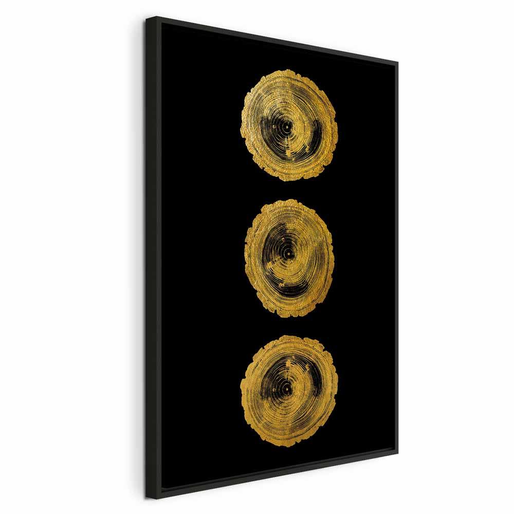 Lærredsbillede Gyldne Knuder 1 del lodret - 40 x 60 cm - I en sort træramme billede