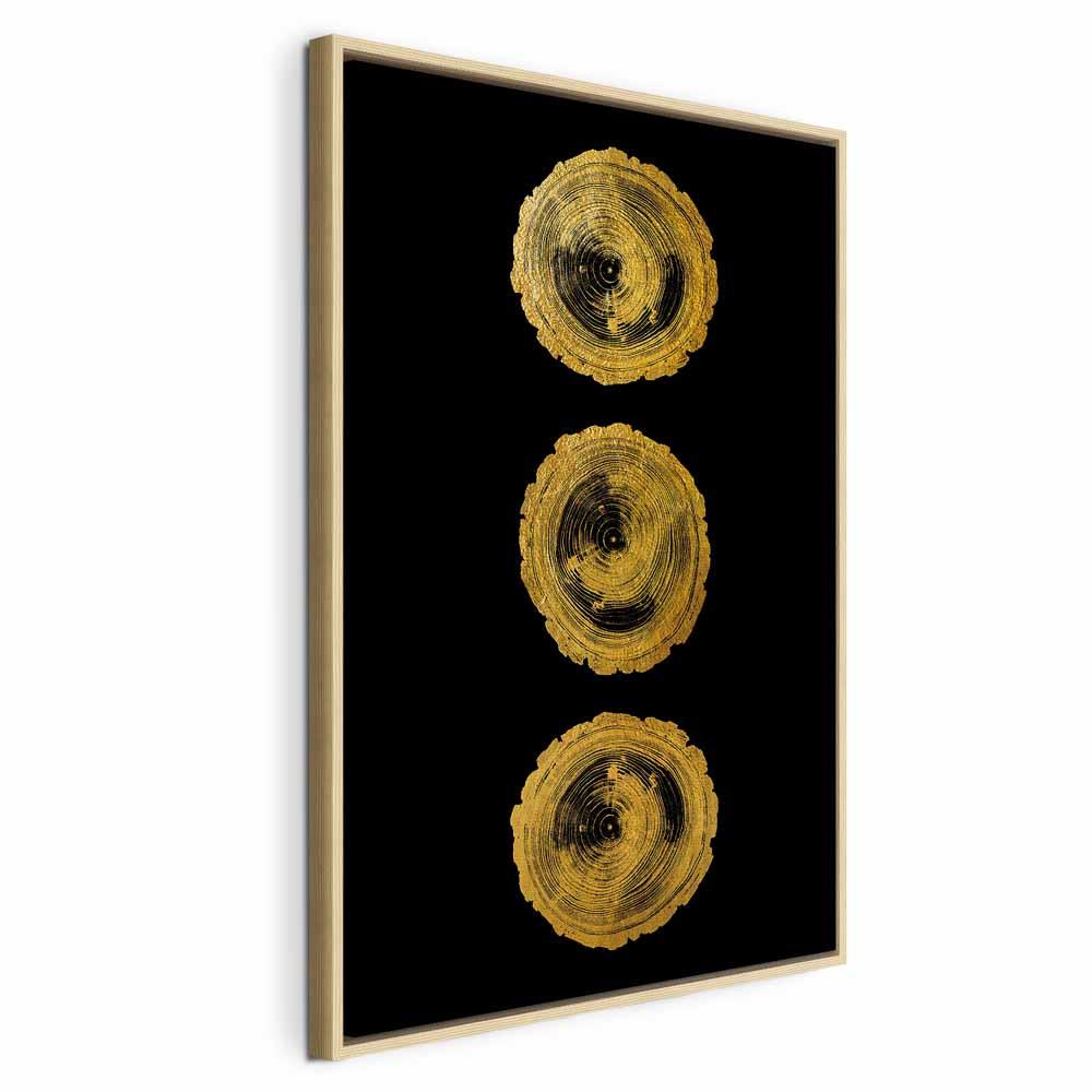 Lærredsbillede Gyldne Knuder 1 del lodret - 40 x 60 cm - I en naturlig træramme billede
