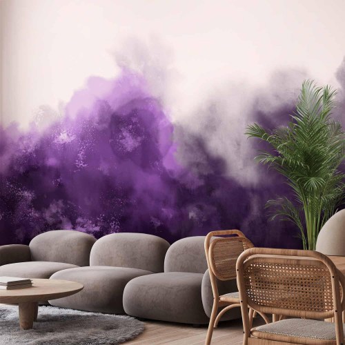 Fototapet Watercolour Variation Violet - abstrakt akvarel fototapet