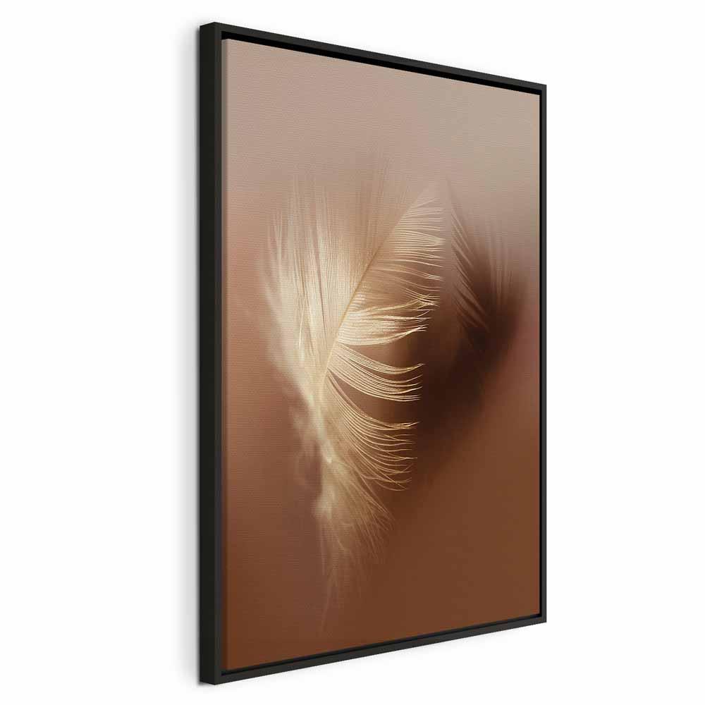 Billede på lærred Autumn Fluff lodret - 60 x 90 cm - I en sort træramme billede
