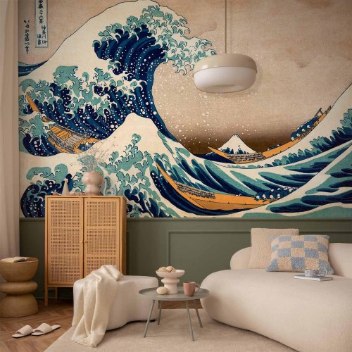 Fototapet - Hokusai: Den store bølge ud for Kanagawa reproduktion