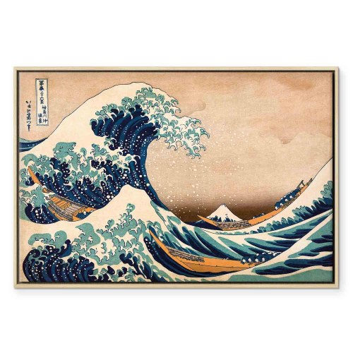Lærredsbillede Den store bølge ved Kanagawa - reproduktion