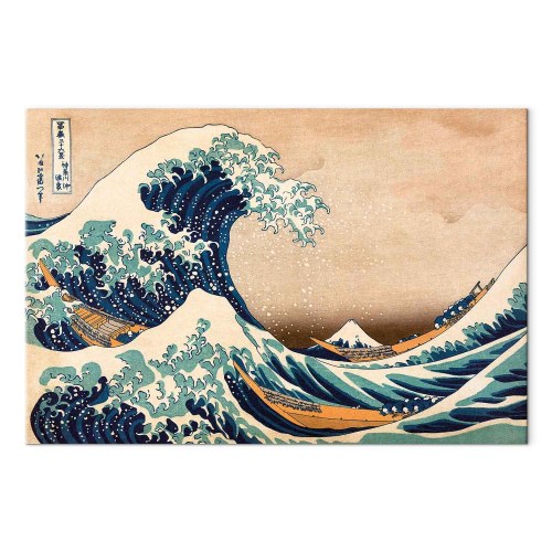 Lærredsbillede Den store bølge ved Kanagawa - reproduktion