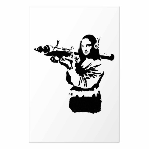 Banksy Mona Lisa med raketkaster plakat