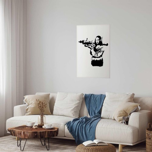 Banksy Mona Lisa med raketkaster plakat