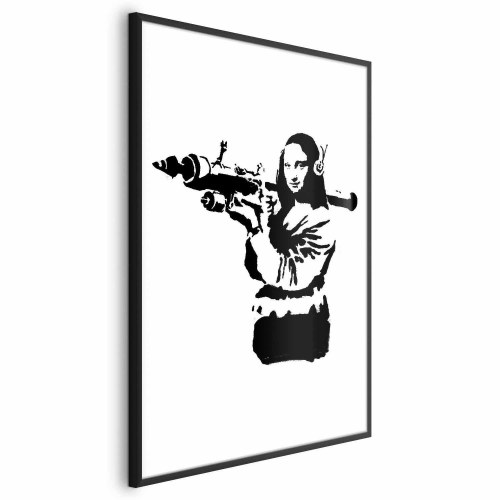 Banksy Mona Lisa med raketkaster plakat