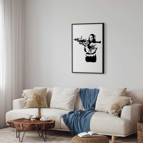 Banksy Mona Lisa med raketkaster plakat