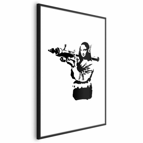 Banksy Mona Lisa med raketkaster plakat