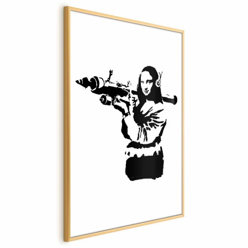 Banksy Mona Lisa med raketkaster plakat