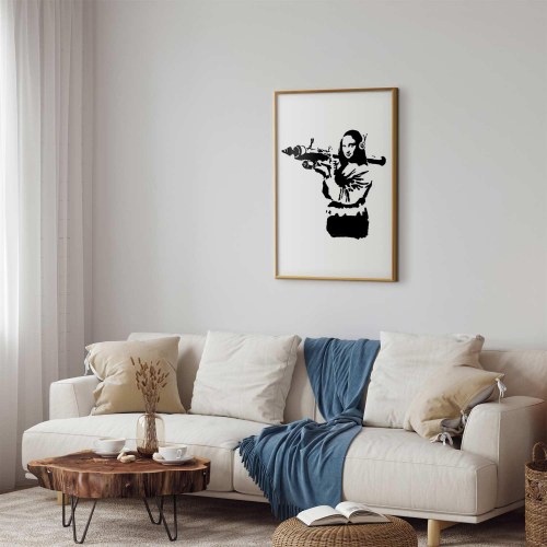 Banksy Mona Lisa med raketkaster plakat