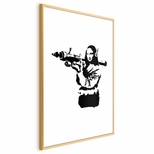 Banksy Mona Lisa med raketkaster plakat